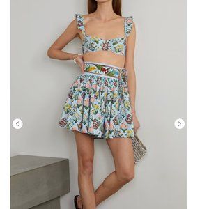 AGUA BY AGUA BENDITA Grosella floral-print mini skirt